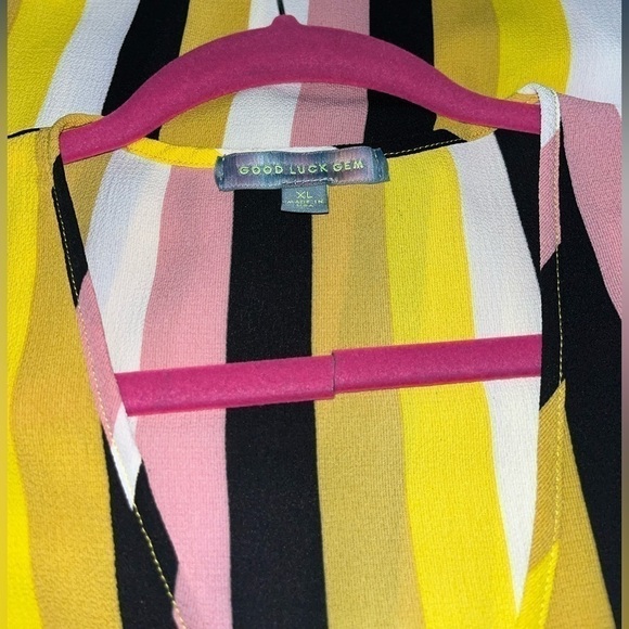 Good Luck Gem - Striped Tie Front Blouse - Picture 3 of 3